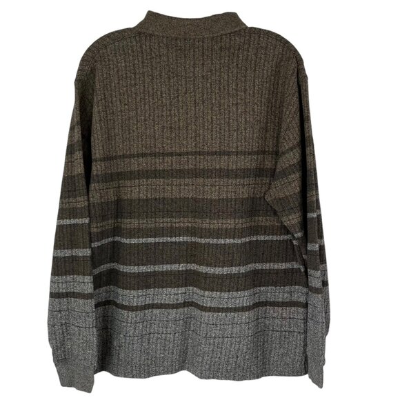 Pierre Cardin Mens Vintage Sweater Shirt Brown Ribbed Collar Size Large - Picture 2 of 7